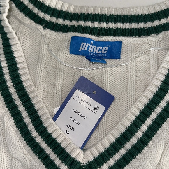 Prince x Target pickleball collab cotton v neck cable knit sweater top XS S - Picture 7 of 9